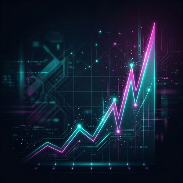 Rising multiplier graph representing crash game excitement
